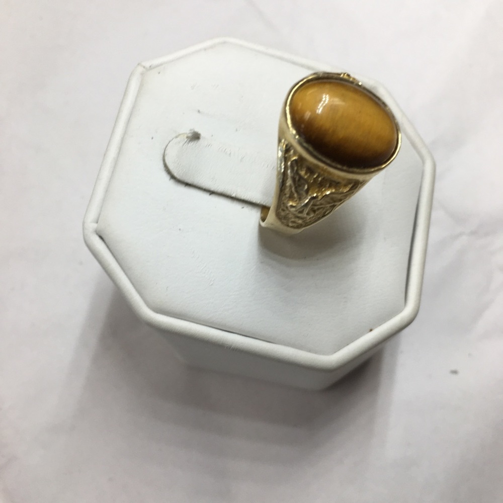 14K Gold tiger eye ring - Picture 2 of 5